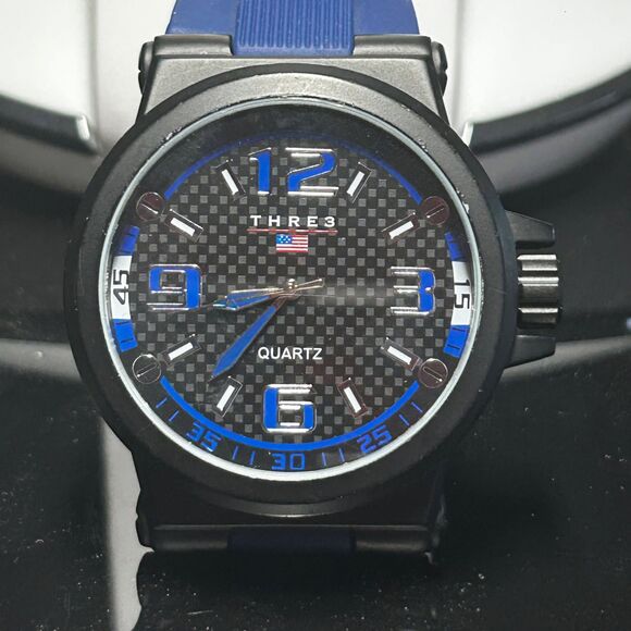THRE3 USF9104 Quartz Analog Men's Watch - Picture 1 of 5